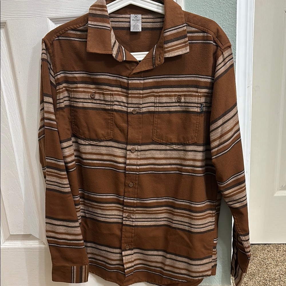 Hurley Brown Striped Shirt